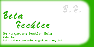 bela heckler business card